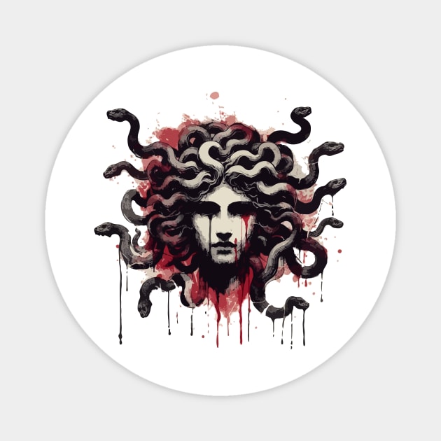 Medusa Head Magnet by midnightcanvasart